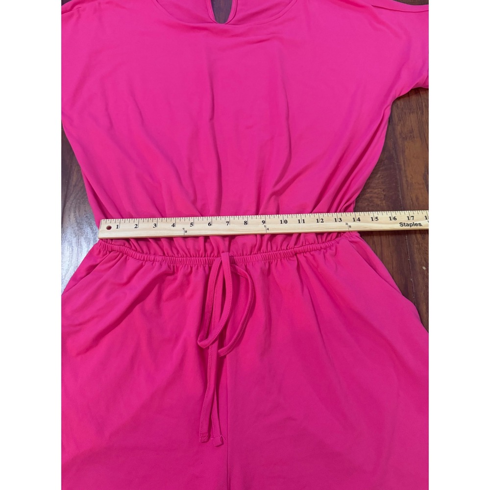 Barbiecore Hot Pink Zenana Romper XL Soft Stretch Summer Vacation Outfit - Picture 6 of 10